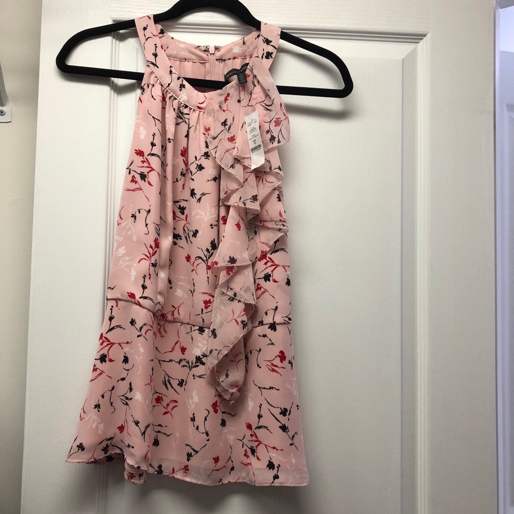 WHBM sleeveless layering ruffled top